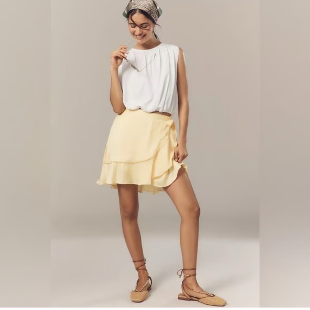 Anthropologie Maeve yellow miniskirt xxs NWT